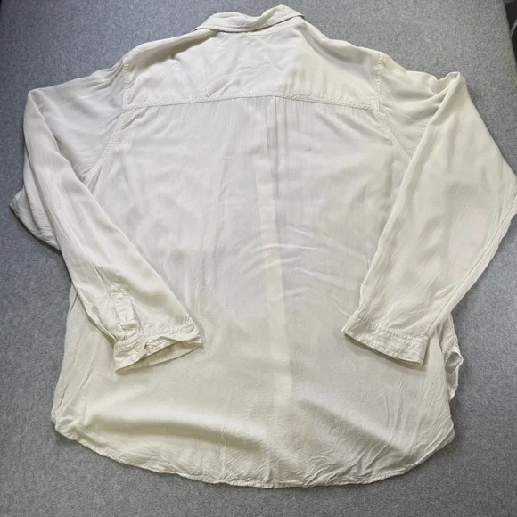 Women's American‎ Eagle Cream Button Down Shirt XXL Long Sleeve Casual - Picture 8 of 9